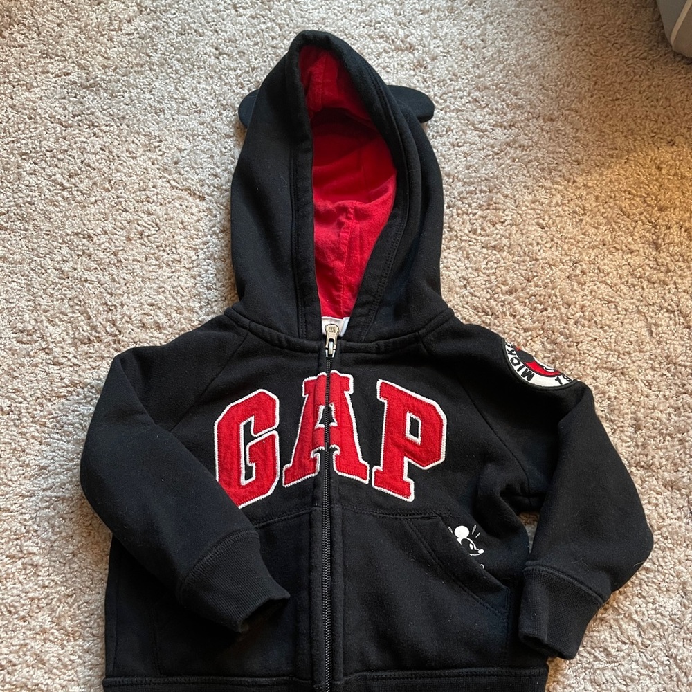 Adorable Mickey Mouse GAP Hoodie Toddler Sz:18-24m